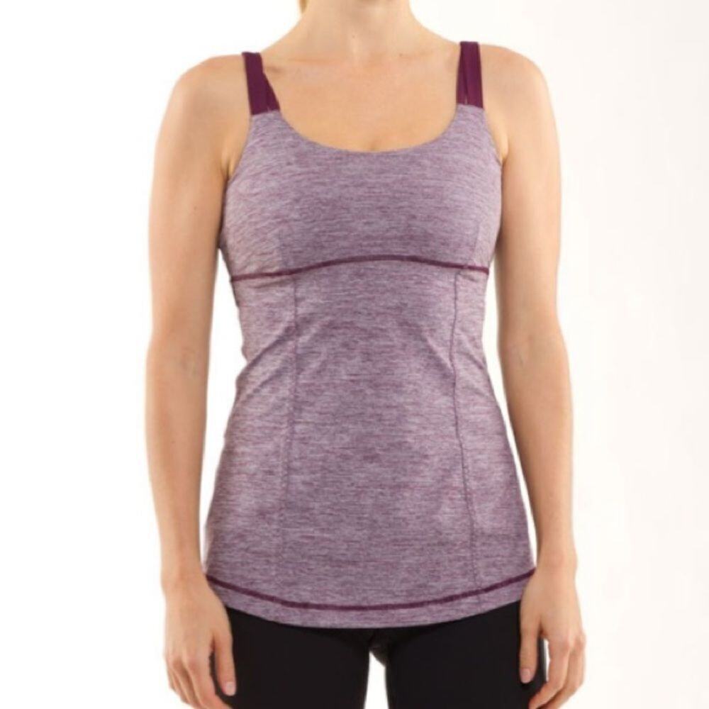 lululemon athletica Heathered Lavender Tank with Plum Straps